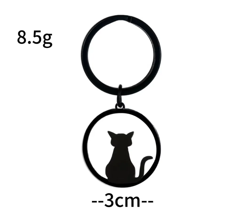 Portachiavi silhouette gatto nero