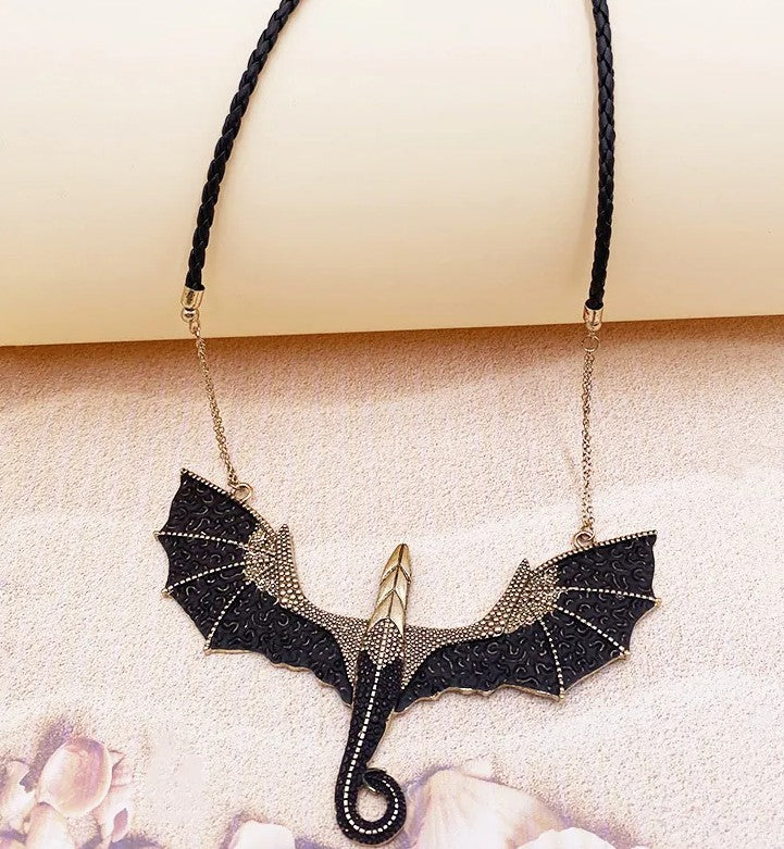 Collana Con Ciondolo Drago Gotico