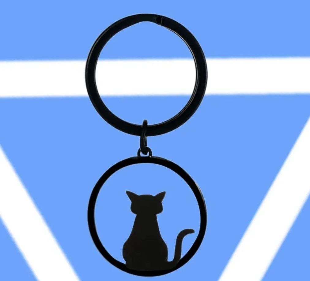 Portachiavi silhouette gatto nero